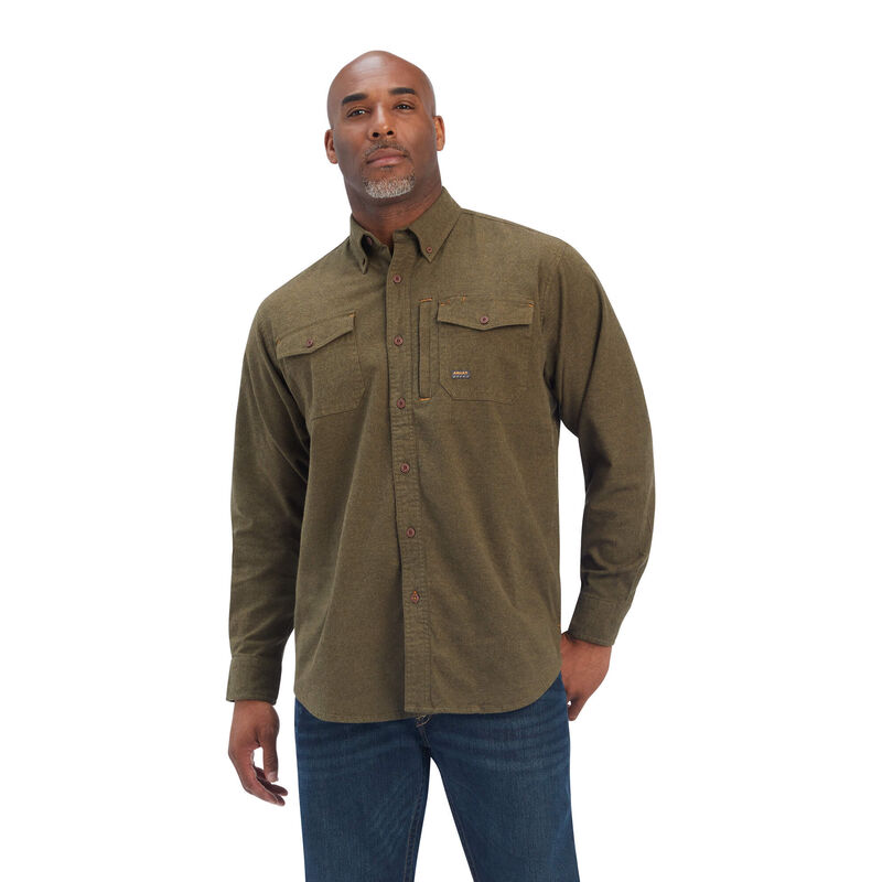 Ariat Hemden Herren - Rebar Flannel Durastretch Work Olivgrün ( UBCYK-0875 )